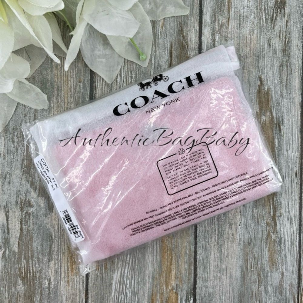 Coach Corner Zip Wristlet In Signature Leather With Heart Charm Wallet - Picture 7 of 7